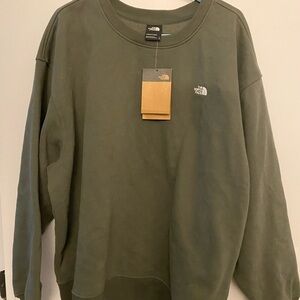 The North Face Oversized Crewneck Sweatshirt Olive Green